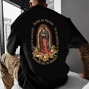 Virgen de Guadalupe Unisex Shirt for Men and Women, Virgin Mary Our Lady of Guadalupe Back Side Shirt, Cotton Round Neck Tee, Full Sizes, Full Colors Classic