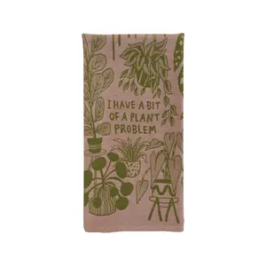 Plant Problem Woven Dish Towel - Natural Fabric for Home Use, Durable Design, Ideal for Cleaning and Maintaining Kitchen Surfaces
