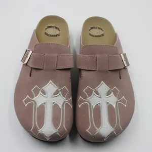 MECKMANLY Breathe I | Men’s Suede Leather Clogs, Cork Footbed, Adjustable Strap, Round-Toe (US 6–13)【Check Measurements Carefully】