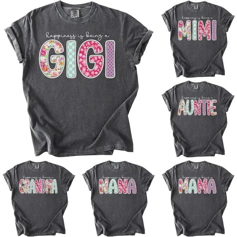 Custom Comfort Colors Grandma Shirt, Personalized Floral happiness is being a Mama T-Shirt, Nana Honey Mimi Gigi Auntie Grammy Lolli Shirt – DarkFlex
