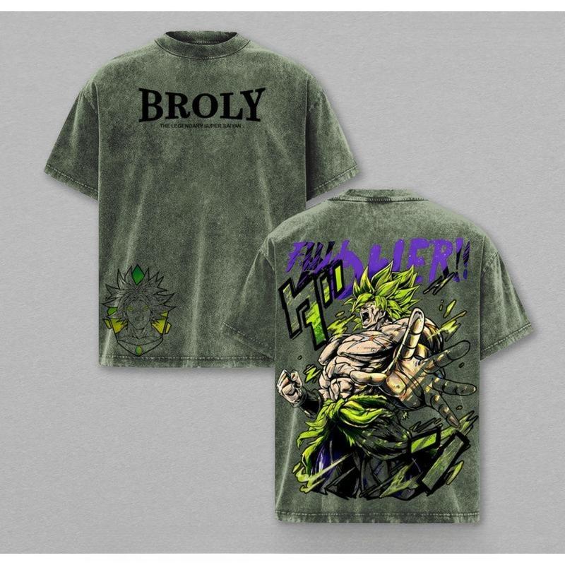 Broly The Legendary T-Shirt Anime Vintage Washed Graphic Tee DBZ Streetwear Heavy Cotton Shirt for Anime Fans Men Women Gym Pump Cover，Anime fans, Dragon Ball anime merchandise