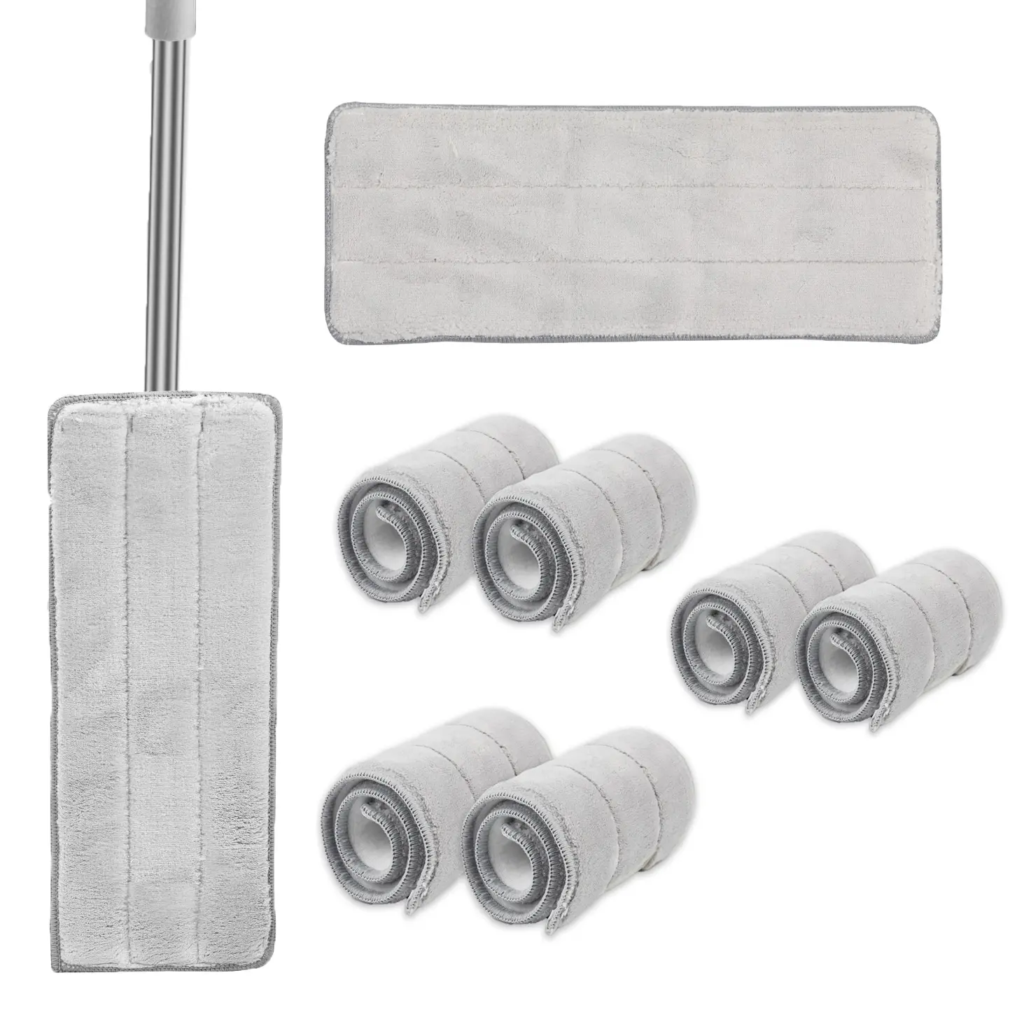 6pcs Cotton Replacement Flat Mop Pad Cleaning Tools for Efficient Housekeeping 32cm x 12.5cm Soft Absorbent Versatile Cleaning Set