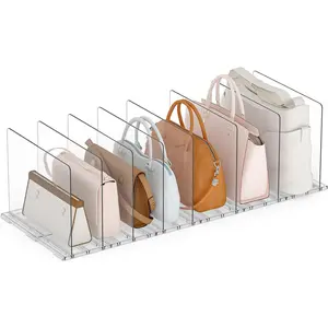 Purse Organizer for Closet, Closet Purse Organizer Rack, Clear Handbag Organizer, Shelf Divider for Bedroom, Office,