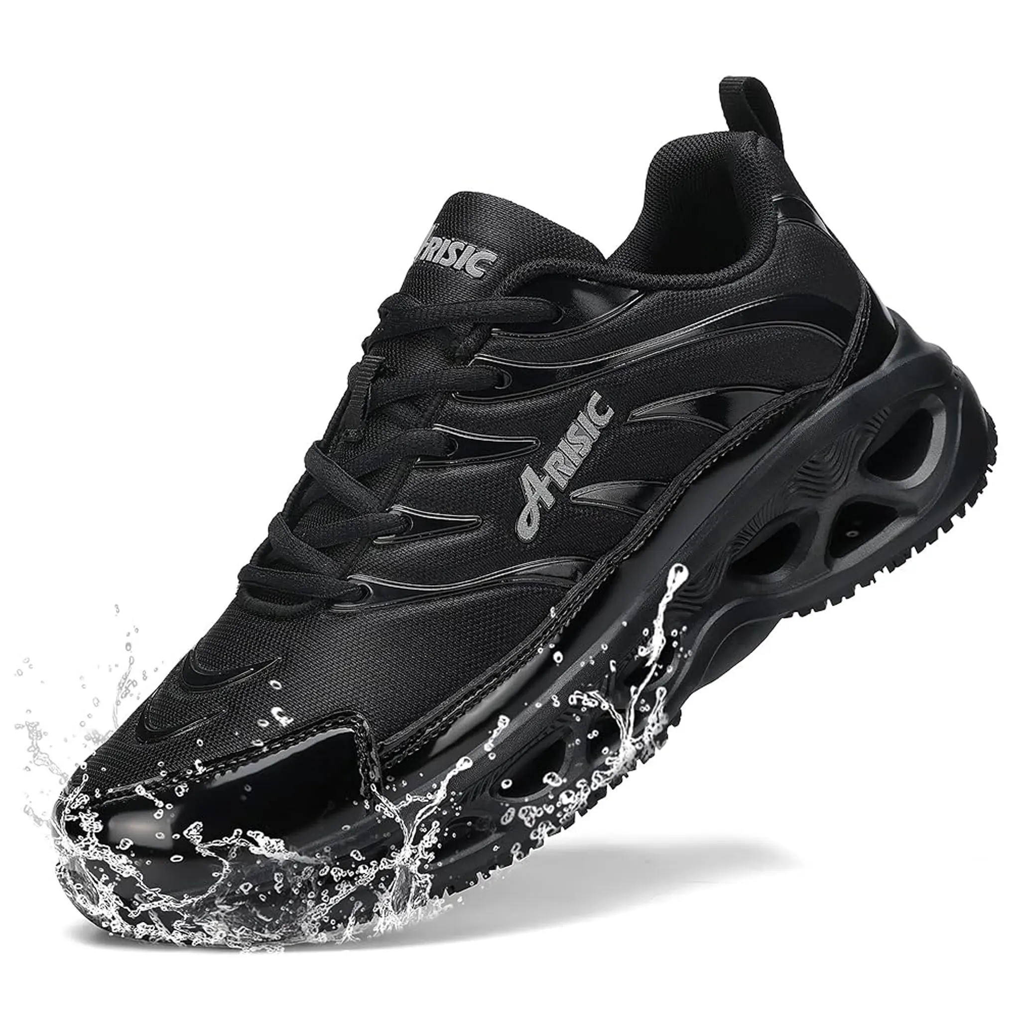 SRC Slip-Resistant Athletic Work Sneakers - Breathable, Cushioned, Shock-Absorbing Hollow-Out Sole, Waterproof, Stain-Resistant Footwear for Workers, Ensures Safety on Slippery Surfaces