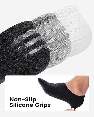 3Pairs No Show Socks for Men & Women - Non Slip Cotton Invisible Liner Socks, Breathable Mesh Athletic Ankle Boat Socks with Silicone Grip, Low Cut Sport Socks soft comfy spring