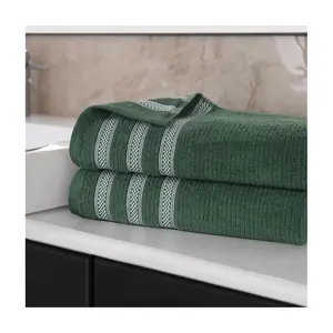 Superior 2pc Soft Zero Twist Cotton Ribbed Plush Bath Sheets