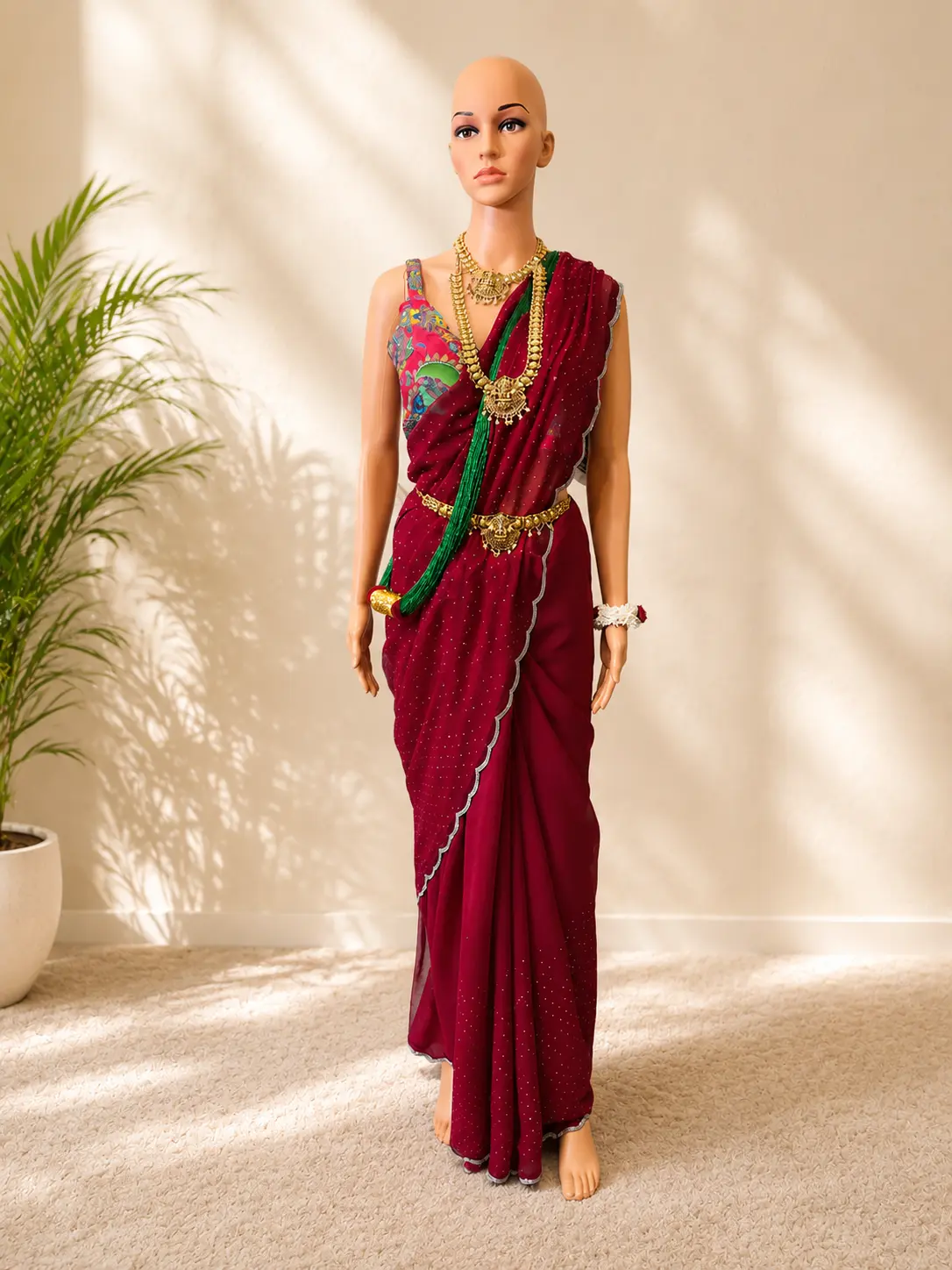 Elegant and Light Georgette Saree (Falls and Pico Done)