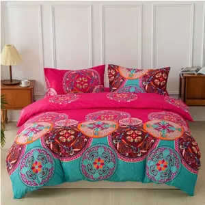 Bohemian Style Bedding Set 3 Piece, Includes 1 Duvet Cover and 2 Pillowcases, Comfortable and Stylish Bedroom Accessories