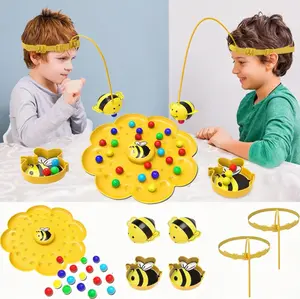 Bee Honey Collecting Magnetic Toy, Early Education Parent-Child Multiplayer Interactive Fishing Puzzle Stress Relief Toy