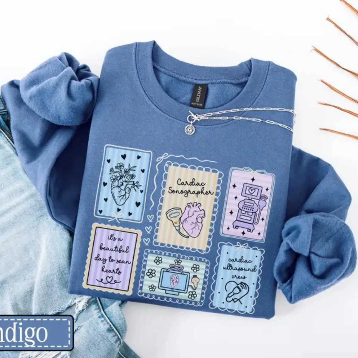 Cardiac Sonographer Sweatshirt, Cardiac Ultrasound Crewneck, Echo Tech Work Sweater, Cardiovascular Sonography Shirt, Sonographer Gift