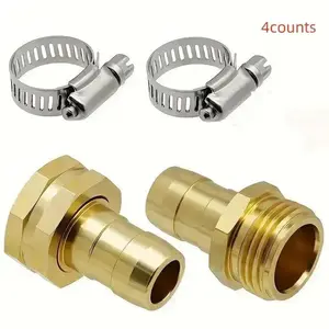 Garden Hose Repair Kit, 4-Piece Set, 3/4 Inch Male/female Connectors, American Style Garden Water Pipe Adapter, Durable & Easy Install