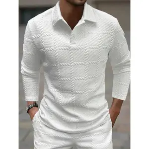 Men'sCollaredPoloShirt,RegularFitCasualLongSleeveTopforSpring&Fall,FashionMen'sClothesforDailyWear