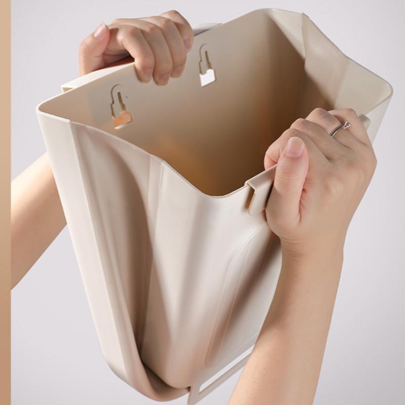 Foldable Hanging Kitchen Trash Can for Cabinet Door, Collapsible Small Garbage Bin for Under Sink, Space Saving Waste Basket for RV, Kitchen & Office, Essential Household Items
