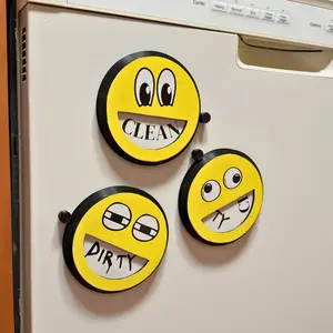 Dish Buddy - Dishwasher Magnet Clean/Dirty with Fun Faces
