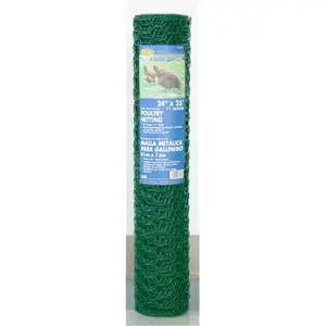 Mat 24in. x 25ft. 1in. Mesh PVC Coated Green Poultry Netting