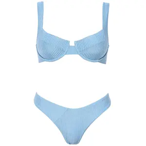 Laguna Bikini Baby Blue Ribbed Set