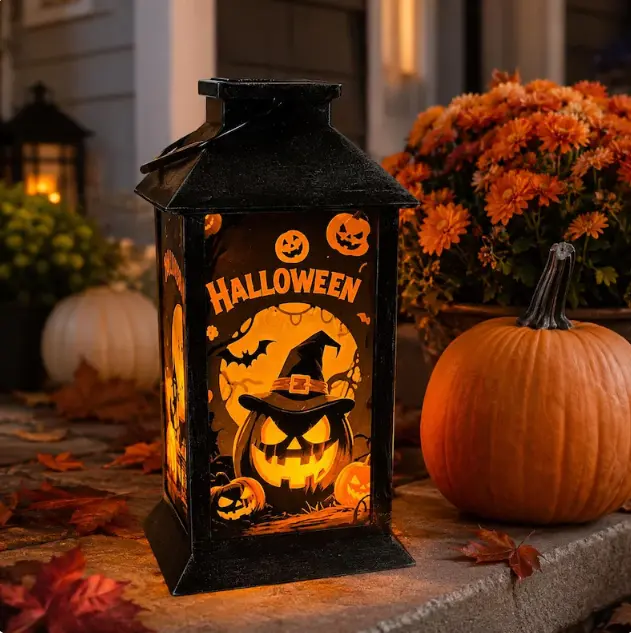 Vintage Solar Pumpkin Lantern - Outdoor Garden Decor, Fall Porch Spooky Pathway Light, Halloween Home Improvement Gift