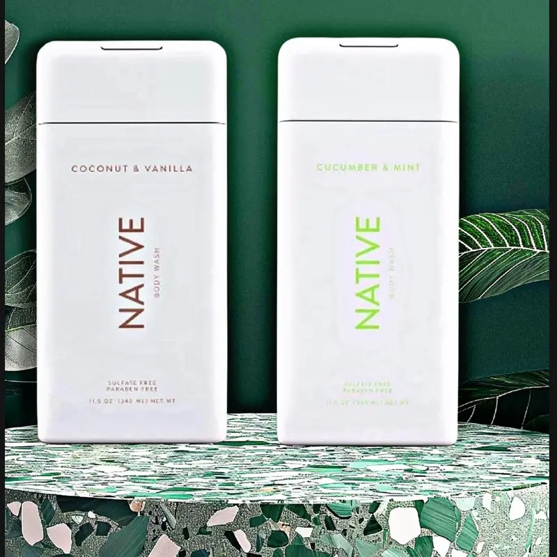 Vegan Native Body Wash | Coconut & Vanilla, Cucumber & Mint - 11.5 oz bottle with pump - Pack of 2