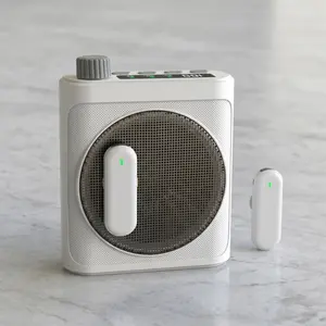 Voice Amplifier for Teachers with Dual Magnetic Wireless Lavalier Microphones & Noise Reduction - Bluetooth Portable Rechargeable Speaker for Classroom Meetings Yoga Speeches (White)