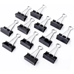 100 Pack Medium Binder Clips, Standard 32mm/1.25 in Binder, Durable Medium Black Binder Clips Bulk, Office Binder Supplies, Paper Binders, Metal Binders for Filing, Office, School,