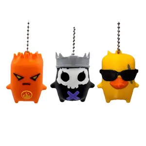 Fort Building Nite Stylish Keychain, Multiple Variation Sprite-Inspired Battle Royale Video Game Accessory, Duck with Sunglasses King Flame Skull Sprite Chapter 7 Season 3, Exquisite Craftsmanship Design Keychain 3D Printed