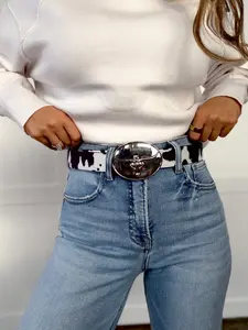 Western Longhorn Leather Belt