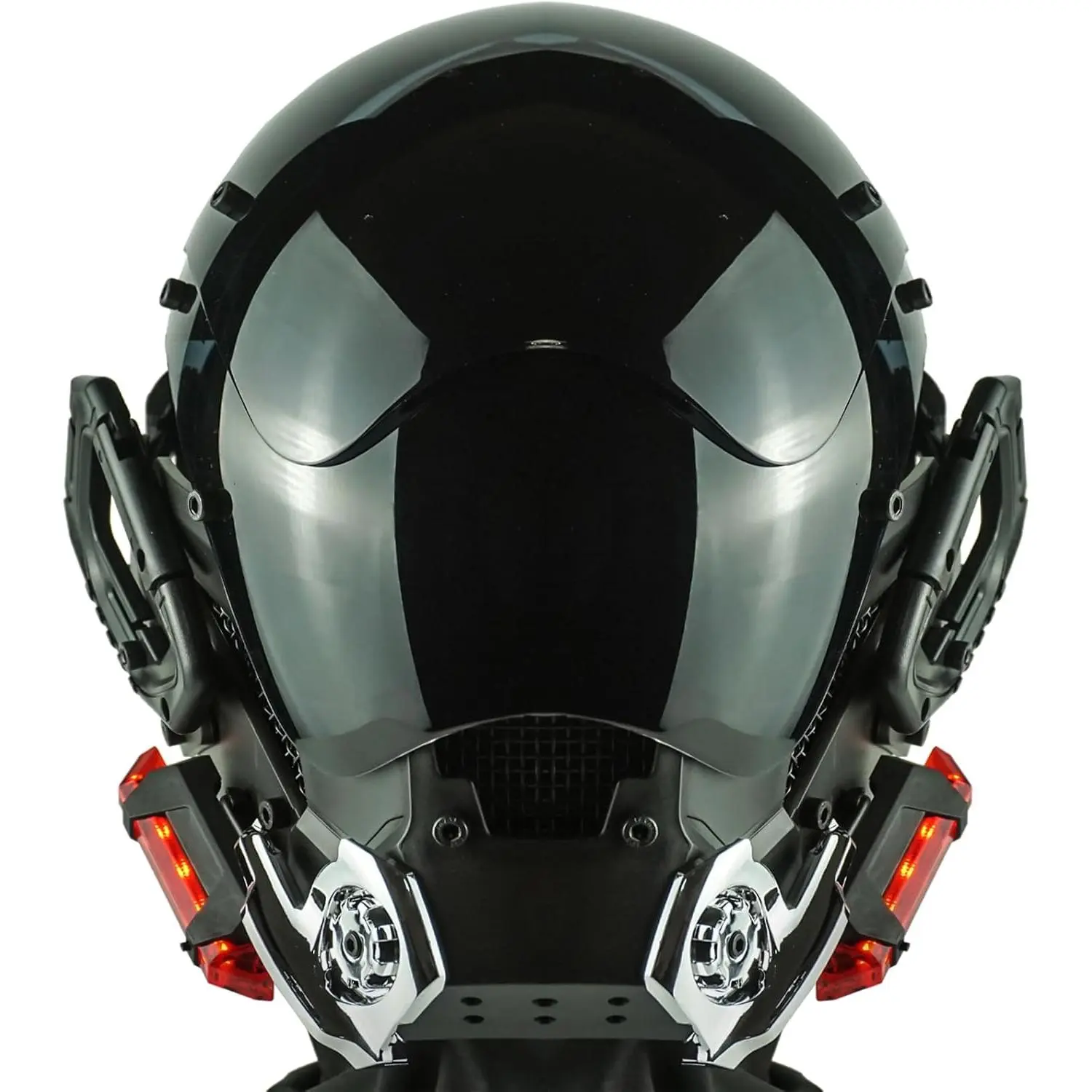 LED Light-Up Plastic Cyberpunk Mask, Easy-to-Use Festive Party Accessory for Adult Cosplay, Halloween Events