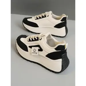 Women's Fashionable Lace Up Low Top Sneakers, Wedge Trainers, Casual Comfortable Breathable Sports Running Shoes, All-match Basic Shoes for Daily WearGiftGift