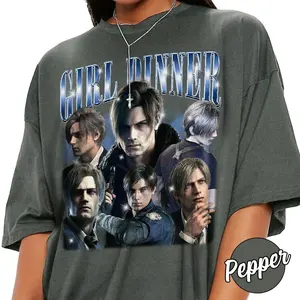[ Sale Up To 45%]Leon Kennedy Girl Dinner Vintage Comfort Color Shirt, Re9 Requiem Shirt, Leon Kennedy Bootleg Tee, Horror Game Tee