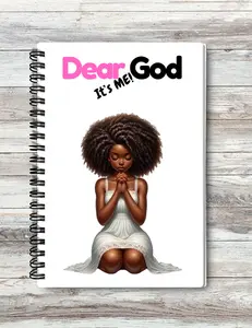 Dear God It's Me! African American Girl Praying Notebook 6 x 9 Hardcover with Dot Grid Interior, 100 Single Pages & 200 Writing Pages