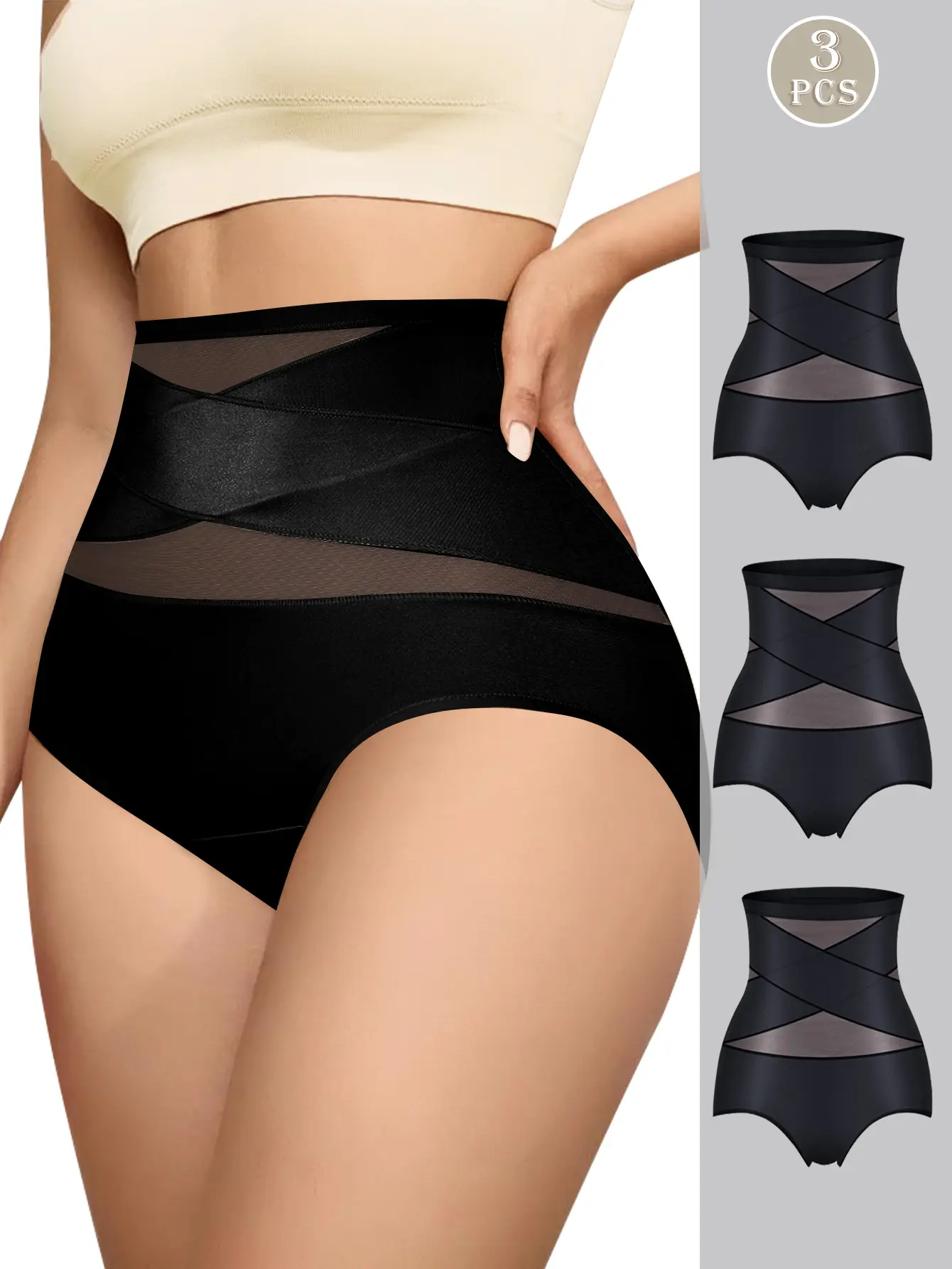 QUASTI 3-Piece High-Waisted Basic Panties, High Elastic Tummy-Lifting & Hip-Lifting Soft Underwear, Comfortable & Fashionable Daily Wear, Girls for Back To School, S-XXL summerwins