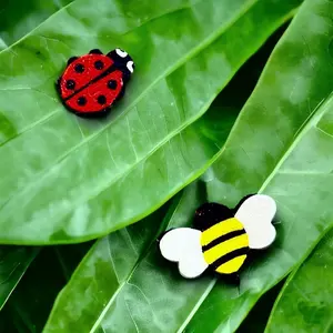 LeafLix Magnets: Micro Bumblebee Ladybug Sharable Multi-Pack Decor Gift for Plant Lovers