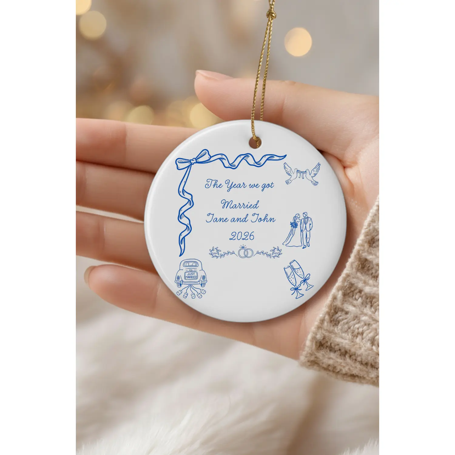 Personalized Wedding Ornament | The Year We Got Married Ornament | Custom Couple Christmas Ornament | First Christmas Married Gift | Newlywed Keepsake