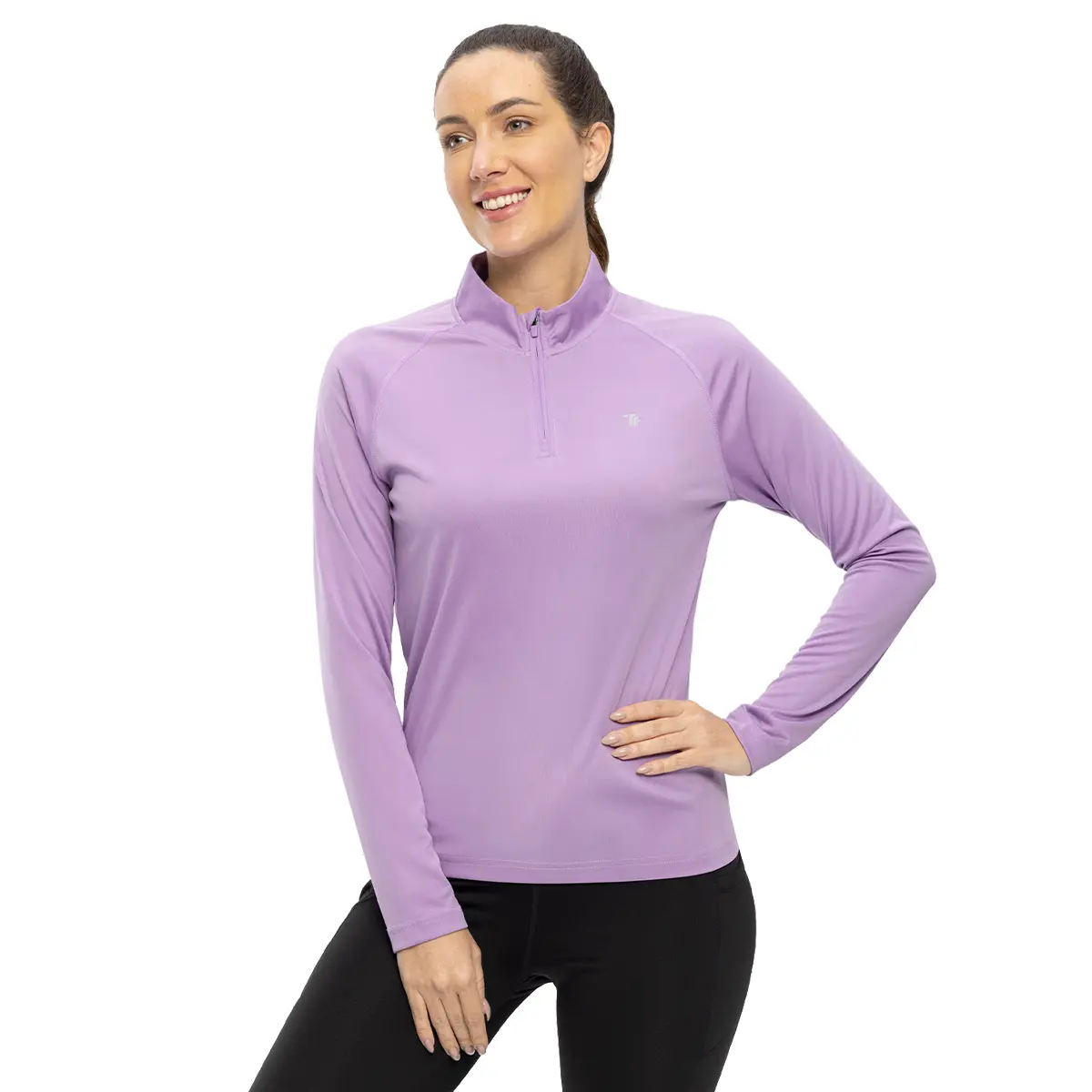 TBMPOY Women's UPF 50+ Quick Dry 1/4 Zip Sport Shirts Long Sleeve Athletic T-Shirts
