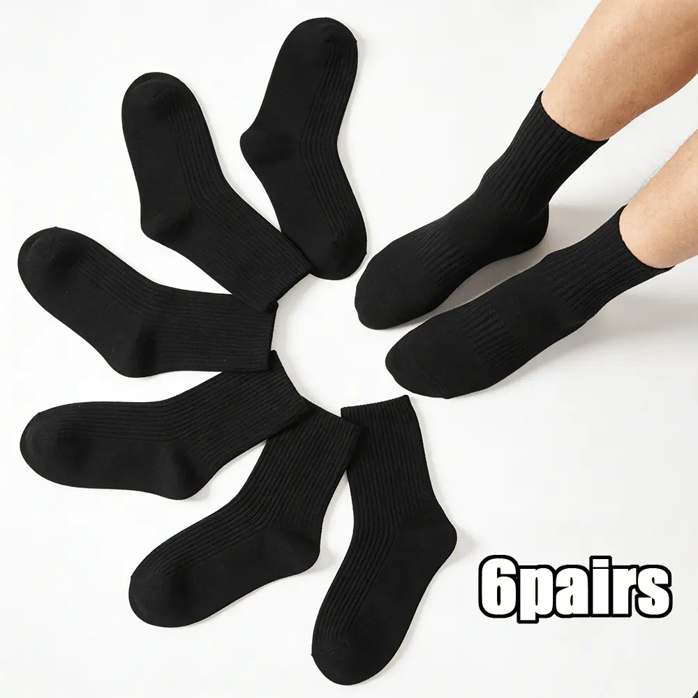 6Pairs Crew Socks for Women, Thin Cotton Casual Soft Aesthetic Womens Socks Breathable All-Season Socks Casual Socks, Classic Sock Design