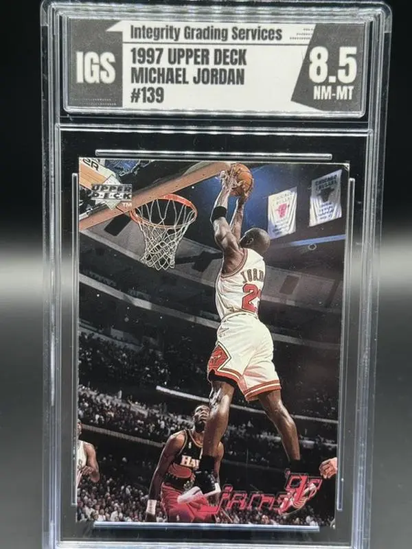 1997 Upper Deck NBA Basketball Card Michael Jordan #139 Graded Near Mint 8.5