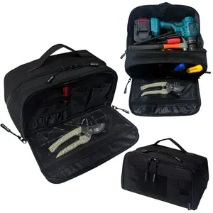 Heavy-duty tool bag tactical tool bag equipment bag everyday carry tool bag car tool kit multi-functional construction worker/plumber's work bag (black)