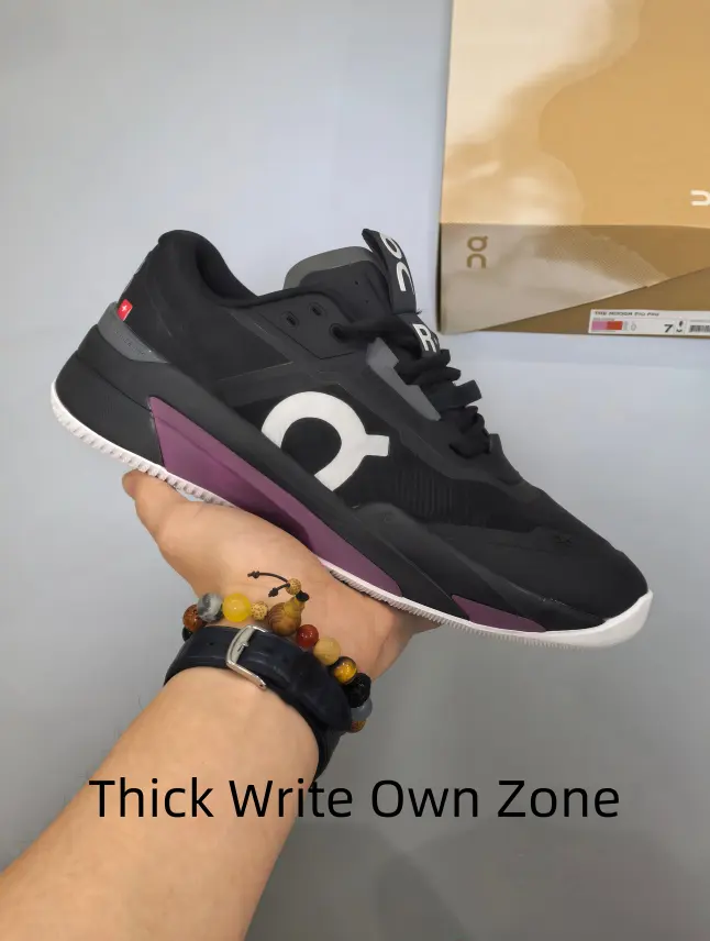 Sleek Black Athletic Sneakers with Bold Purple Accent & Chunky White Sole – Engineered for Comfort, Style, and Urban Mobility