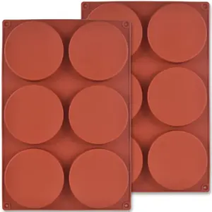 2-piece Single-hole Round Silicone Cake Molds, 10X2 cm