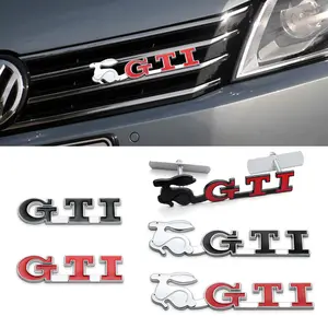 3D Metal GTI Emblem Grille Car Styling Body Sticker Auto Refit Accessories For Volkswagen VW Golf 4motion MTM Blue Motion Polo Scirocco CADDY Beetle Passat Touareg Jetta Tiguan Touran TSI TDI R32 MK4 Car Decals