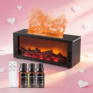 Fragrance Diffuser Mini Air Humidifier - LED Flame Essential Oil Diffuser | ONLY $24.66! 3 Free Premium Oils Included, Remote Control, USB Cool Mist Maker | Baby-Safe PP Material, Safe for Whole Family