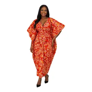 CRZ Luxe Ankara Dress With Front Ruching