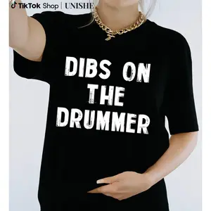 Retro Style Drummer Tee – Dibs on the Drummer Shirt for Percussionists