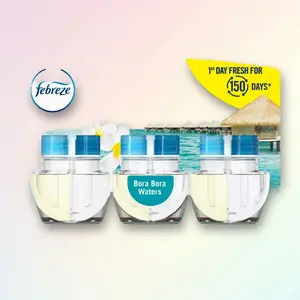 Febreze Odor-Fighting Fa fy Plug Air Freshener Refill - Bora Bora - 0.87 fl oz/3pk