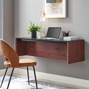 Modway Kinetic 49" Wall-Mount Office Desk in Black Cherry