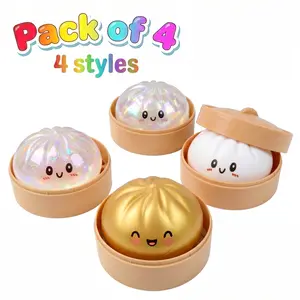 Glitter Dumpling Squishy Toy CuteStress Relief Fidget Soft Squeeze Toy AnxietyRelief Desk Toy Baozi Shape Stress Relief BallMochi Texture Elastic Squeeze Dough Ball forADHD Patients Kawaii Design Vibrant PlaytimeAddition