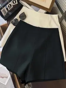 Spring Summer Women's High Waist Ultra Short Pants, Back Zip Design, Fashionable, Aesthetic, Simple and Minimalist, Perfect for Daily Commute, Dates, and Romantic Occasions