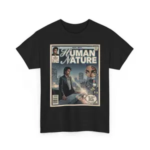 MJ Human Nature Comic Shirt, Thriller Era Vintage Tee, 80s Gift Graphic Tee Heavy Cotton Tee Shirt, 100% Heavy Cotton Shirt