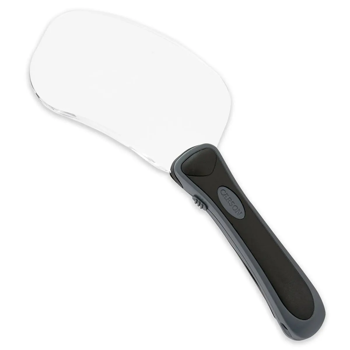 Carson Rectangular 2x Lighted RimFree Magnifier with Acrylic Lens, Low Vision Support, Included Batteries and Case
