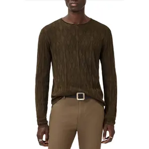 John Varvatos Brycen Long Sleeve Broken Argyle Crew